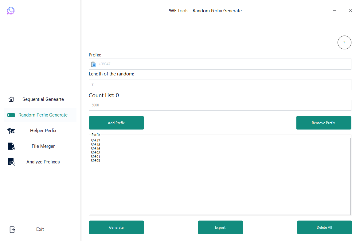 Random Prefix Generator
